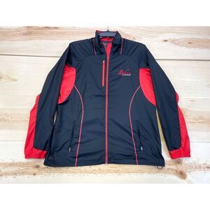 Antigua Jacket Womens Large Black Zip Windbreaker Golf Wilderness Fortune Bay